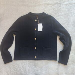 NWT Quince 100% Organic Cotton Sweater Jacket cardigan size L